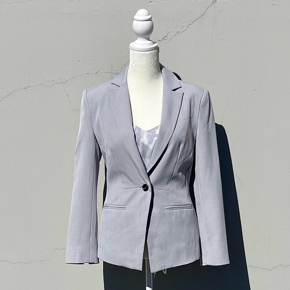 Grey Blazer and Flowy Top Set